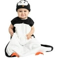 thumbnail image 1 of Cuddle Club Fleece Sleep Sack Swaddle Blanket Baby Sleeping Bag, Penguin Large, 1 of 7