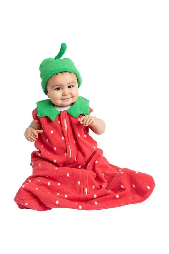 Fleece Sleep Sack Swaddle Blanket Baby Sleeping Bag, Strawberry Medium