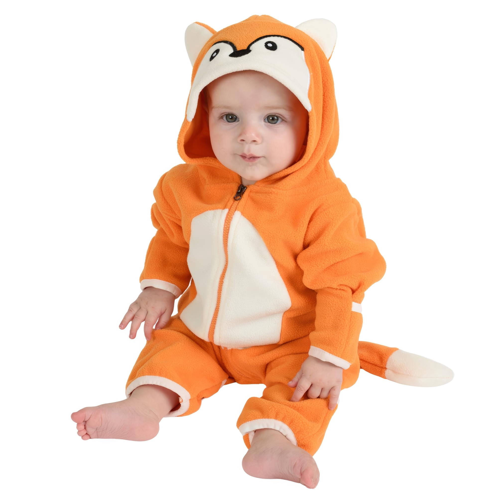 Cuddle Club Hooded Fleece Onesies for Babies, One-Piece Fox Baby Romper ...