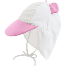 Cuddle Club Infant Sun Hat UPF 50+ UV Protection Hat Baby Summer Essentials, Pink Bear Small