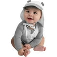 thumbnail image 1 of Cuddle Club One-Piece Baby Swimsuit UPF 50+ Infant Sunscreen Baby Beach Gear, Bear White/Gray 0-3 Mos, 1 of 6