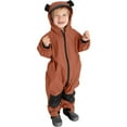thumbnail image 1 of Cuddle Club One Piece Kids Rain Suit Waterproof Jacket Toddler Overalls, Brown Bear 2T, 1 of 6