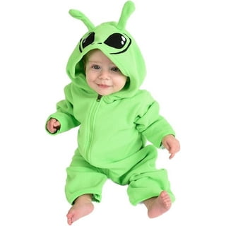 Cuddle Club One Piece Romper Hooded Fleece Onesie Jumper for Baby, Alien12-18 Mos