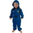 thumbnail image 1 of Cuddle Club One Piece Romper Hooded Fleece Onesie Jumper for Baby, Astronaut Blue 0-3 Mos, 1 of 5