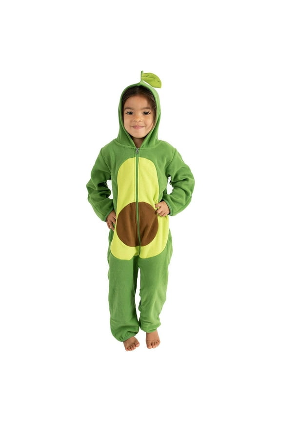 One Piece Romper Hooded Fleece Onesie Jumper for Baby, Avocado 4T