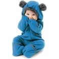 thumbnail image 1 of Cuddle Club One Piece Romper Hooded Fleece Onesie Jumper for Baby, Bear Blue 4T, 1 of 6