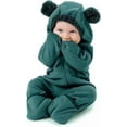 thumbnail image 1 of Cuddle Club One Piece Romper Hooded Fleece Onesie Jumper for Baby, Bear Forest 6-12, 1 of 1