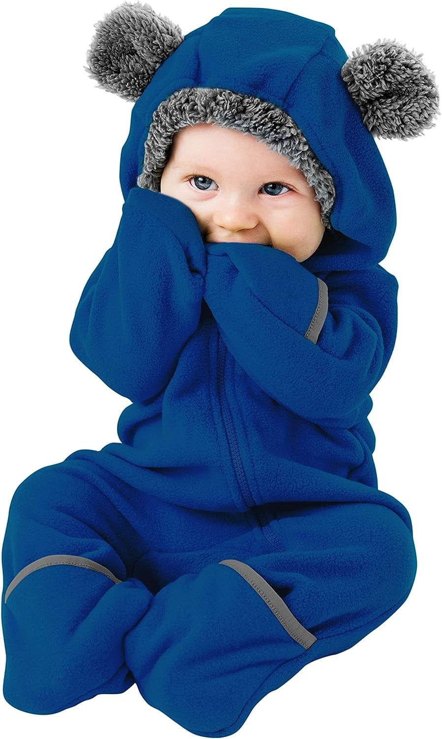 Cuddle Club One Piece Romper Hooded Fleece Onesie Jumper for Baby, Dark