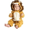 thumbnail image 1 of Cuddle Club One Piece Romper Hooded Fleece Onesie Jumper for Baby, Lion Brown 12-18 Mos, 1 of 6