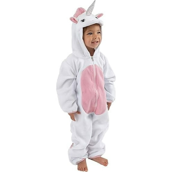 Cuddle Club One Piece Romper Hooded Fleece Onesie Jumper for Baby, Unicorn 3-6 Mos