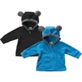 thumbnail image 1 of Cuddle Club Winter Jacket Kids Fleece Sweatshirt Full Zip Hoodie for 12 to 18 Months, Black & Blue Bear 2-Pack, 1 of 6