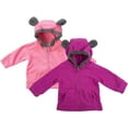 thumbnail image 1 of Cuddle Club Winter Jacket Kids Fleece Sweatshirt Full Zip Hoodie for 2T, Pink & Purple Bear 2-Pack, 1 of 6