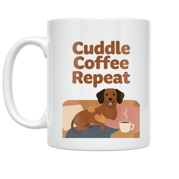 Cuddle Coffee Repeat Pet Care Design - Pet Owner - 11 oz Ceramic Coffee Mug