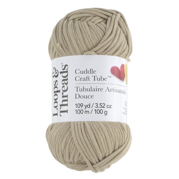 Loops & Threads Cuddle Craft Tube Yarn - Medium (4) Cotton Nylon Blend, Soft Tube Yarn for Knitting, Crochet & Crafts, Ideal for Apparel, Accessories & Decor, 109 yd / 3.52 oz Skein, 8 Pack