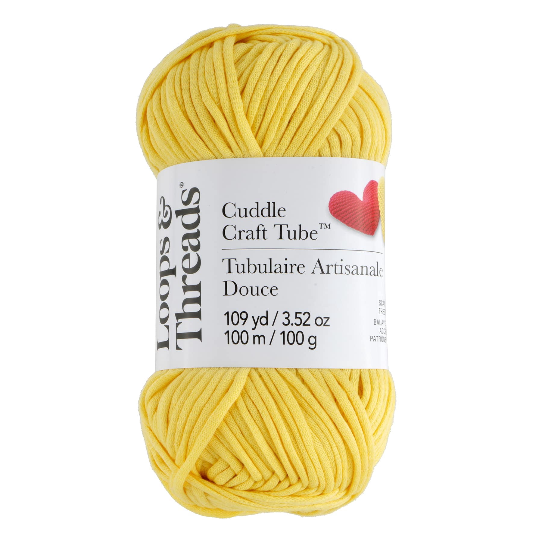 Loops & Threads Cuddle Craft Tube Yarn - Medium (4) Cotton Nylon Blend, Soft Tube Yarn for Knitting, Crochet & Crafts, Ideal for Apparel, Accessories & Decor, 109 yd / 3.52 oz Skein, 8 Pack