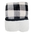 thumbnail image 1 of Cuddle Duds Black & White Buffalo Plaid Sherpa Fleece Micro Plush Throw Blanket, 1 of 4