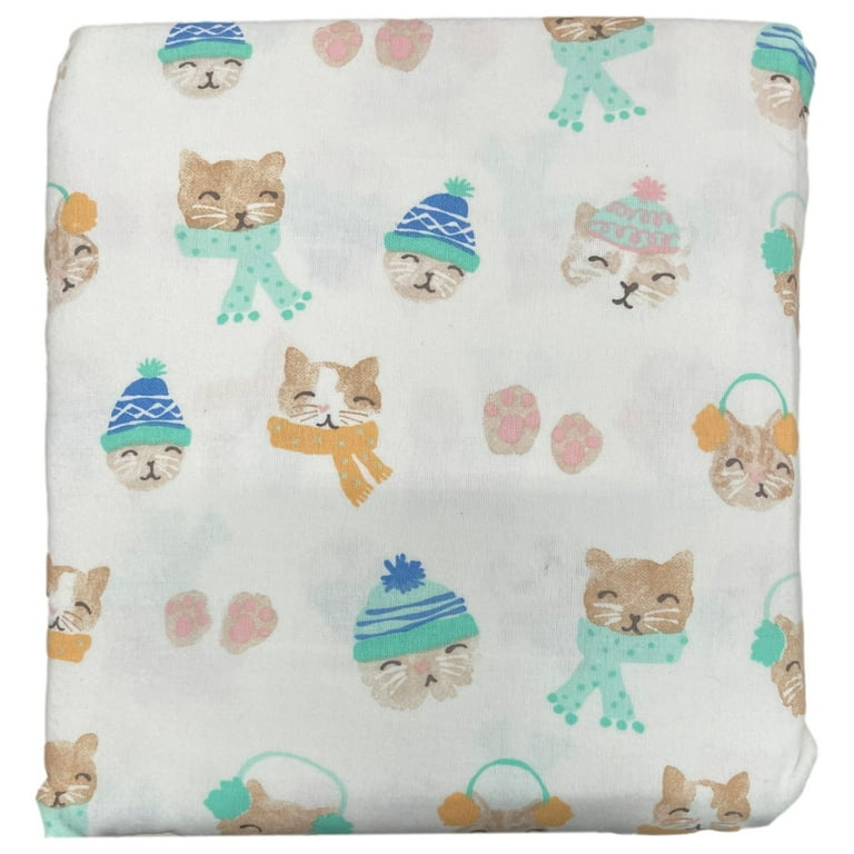 Cuddle Duds Flannel Sheet Set Winter Kitty Cats Twin Bed Sheets Bedding