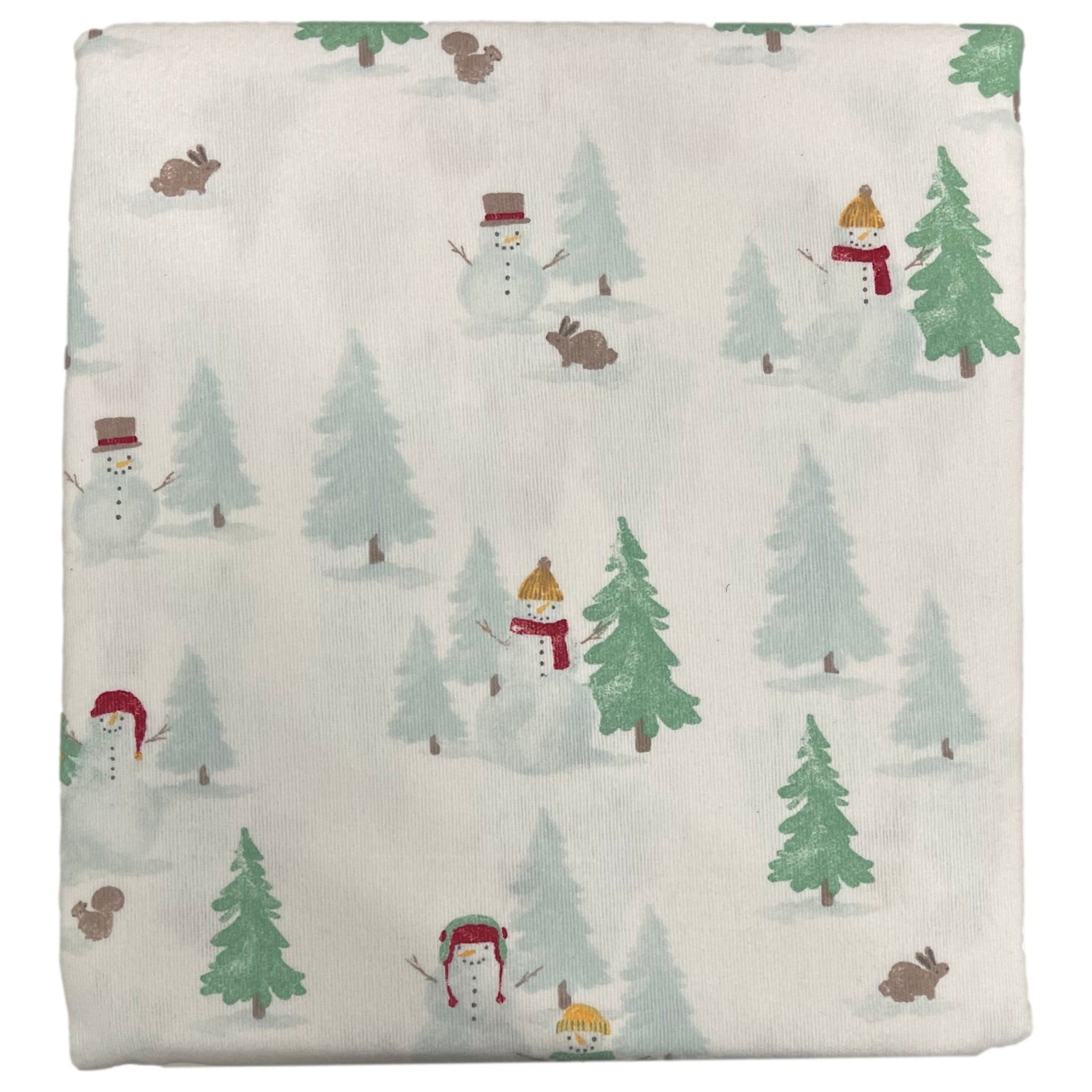 Cuddle Duds Flannel Sheet Set Winter Snowman Queen Bed Sheets, Bedding