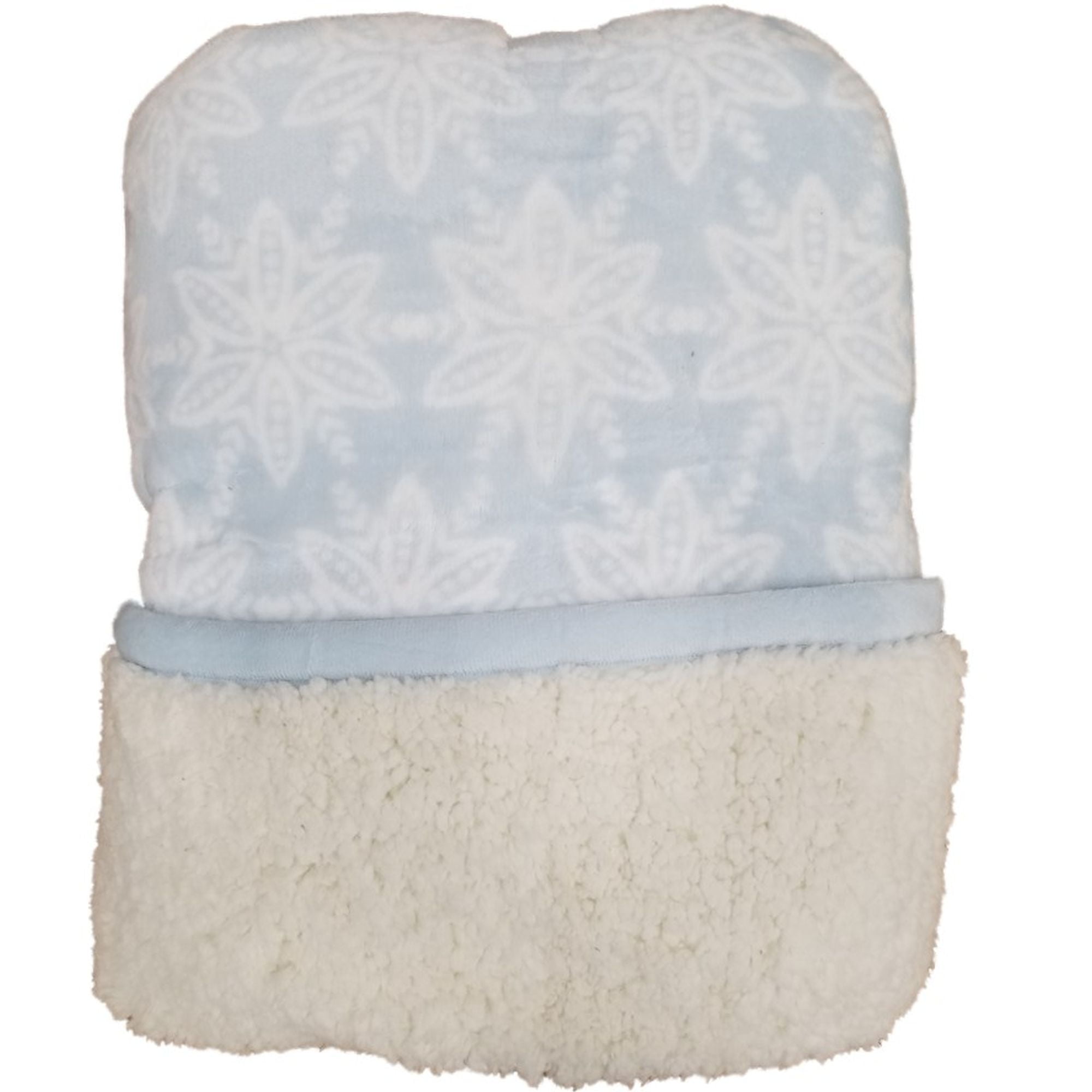 Cuddle Duds Pale Blue Snowflake Sherpa Fleece Micro Plush Throw Blanket -  Walmart.com