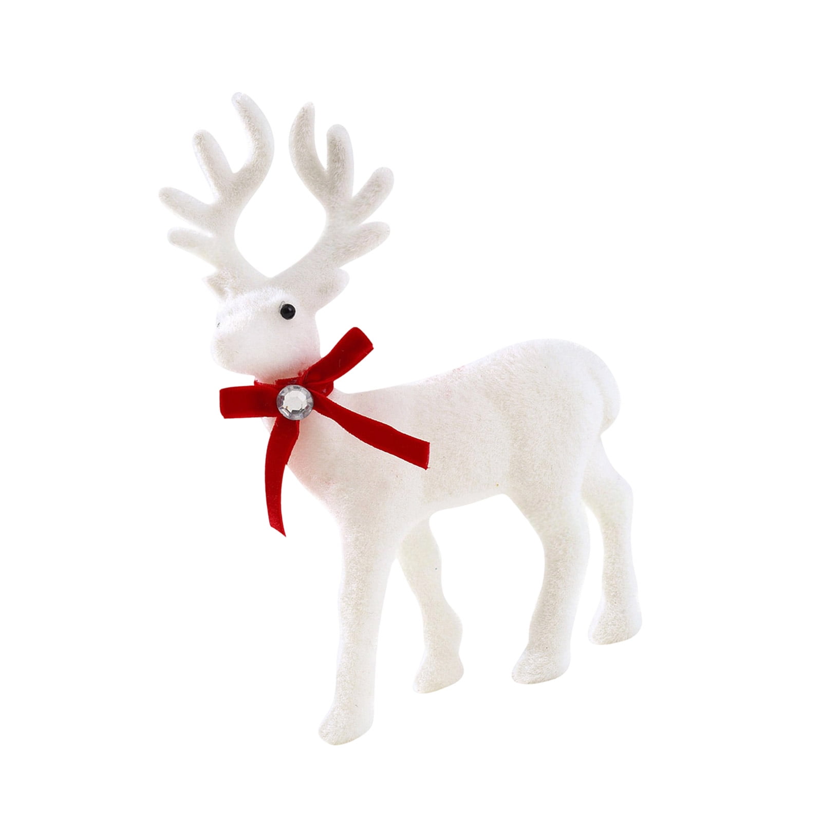 Cuddle Plush Deer Stuffed White Deer Toy Figure Holiday Nursery ...