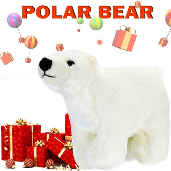 Cuddle Plush Polar Bear Stuffed Animal Toys Kawaii Floppy Collection Fun Gifts for Child Teens Xmas Holiday Birthday