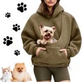 thumbnail image 1 of Cuddle Pouch Hoodie for Women Fleece Carrier Sweatshirt with Dog Pouch, 1 of 6
