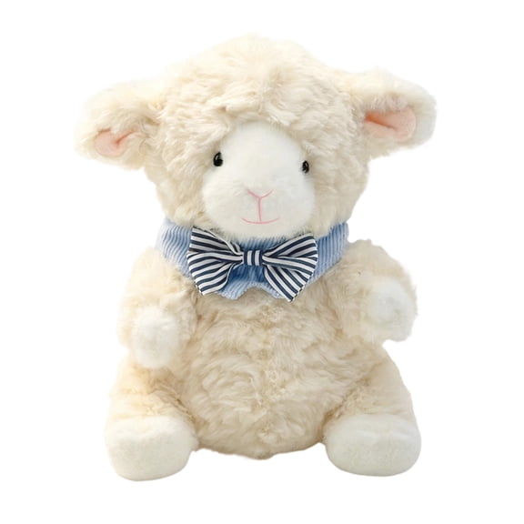 Cuddle Sheep Plush, Adorable Realistic Lamb Stuffed Animal with Bandana, Soft Farm Friend for Gentle Comfort and Nursery Room Decoration White