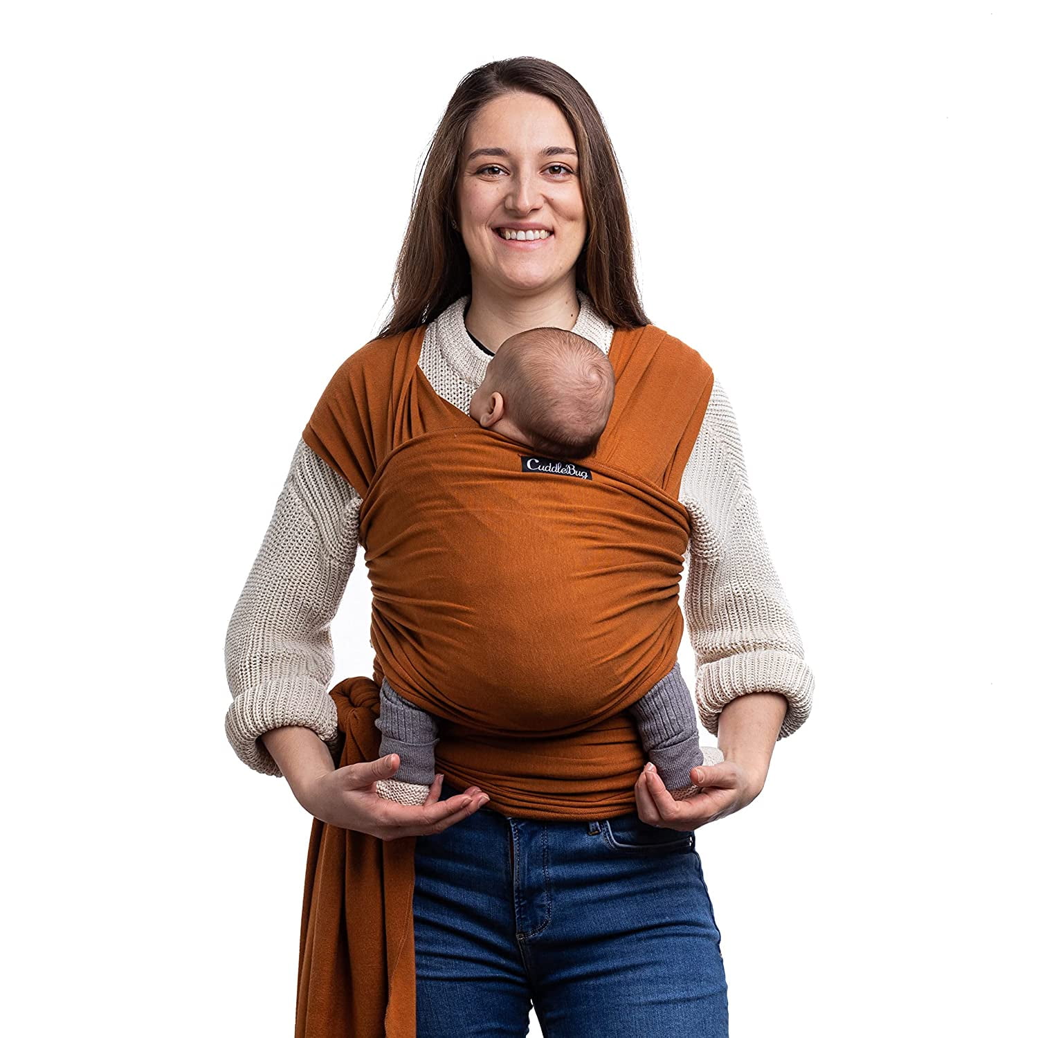  CuddleBug Baby Wrap - Hands-Free Baby Carrier Wrap - Soft &  Stretchy Baby Wraps Carrier - Baby Carrier Newborn to Toddler 7-35 lbs -  One-Size-Fits-All Baby Holder Wrap - Hip-Healthy