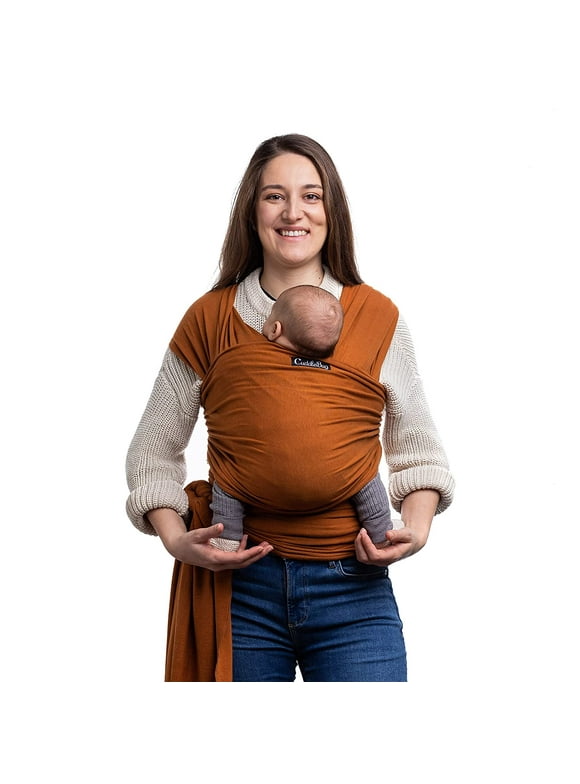 Cuddlebug Baby Wrap - Hands-Free Baby Carrier Wrap - Baby Carrier Newborn to Toddler 7 - 35 lbs (Brown)