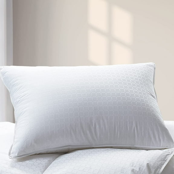 Cuddledown Dreamstead Premium Sleeping Pillow| European White Goose Down | 700 Fill Power | 300 Thread Ct 100% Cotton Shell | Windowpane Weave | Hypoallergenic | Handcrafted | Standard – Soft/Thin