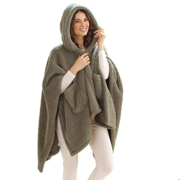 Cuddledown Wearable Sherpa Throw | Soft & Fluffy | Unisex, One-Size-Fits-Most | Toasty Warm