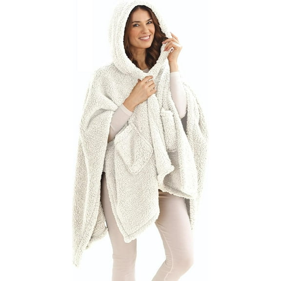 Cuddledown Wearable Sherpa Throw | Soft & Fluffy | Unisex, One-Size-Fits-Most | Toasty Warm