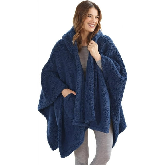 Cuddledown Wearable Sherpa Throw | Soft & Fluffy | Unisex, One-Size-Fits-Most | Toasty Warm
