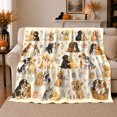 thumbnail image 1 of Cuddling Dogs Hearts, Playful Pet Portrait Pattern, Warm Flannel Blanket for Living Room and Reading Nook with Detailed Artwork, Dog Lovers Friendship Gift, Pet Lover Home Decor, 1 of 9