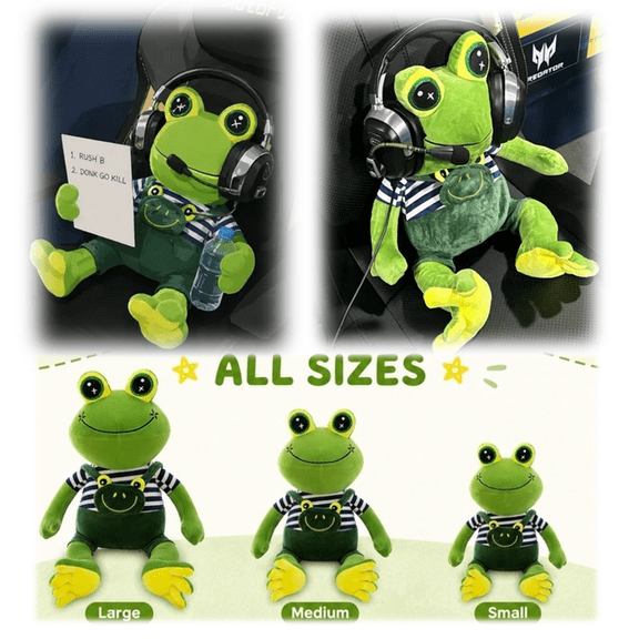 Cuddly Big Soft Toys Plush Frog Stuffed Animals Toy Cushion Doll, Bib Frog Plushie Toys Best Birthday Christmas Anniversary Fiesta Great Gifts for Toys Large-27.56