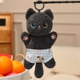thumbnail image 1 of Cuddly Cat Plush Toy Soft Bean Bag Stuffed Animal with Festive Costume for Birthday Holiday Gift Decoration, 8 Inch Black Cat, 1 of 9