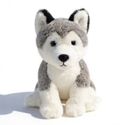 Cuddly Husky Dog Plush Toy - 11in Cute Lifelike Puppy Stuffed Animal Soft Sensory Companion Doll