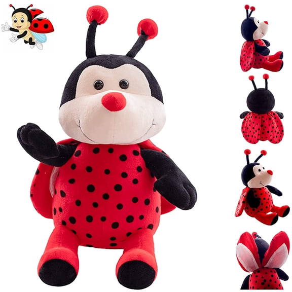 Cuddly Ladybug Stuffed Animals Super Soft Insect Ladybird Plush Toys Stuffed Ladybird Beetle Plushies Animal with Wings Lady Beetle Plush Doll Animal Toy for Kids & Lovers 13 Inch