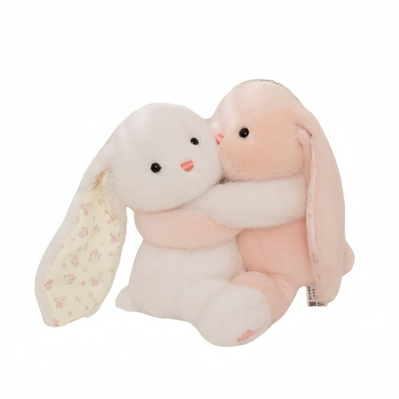 Cuddly Plush Bunny Stuffed Animal-Magnetic Hug Soft Long Eared Rabbit Easter Toy for Birthday Gift