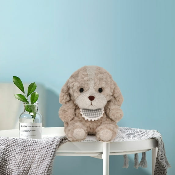 Cuddly Puppy Plush Toy - Super Soft Stuffed Animal Sleep Companion Bedtime Security Pal Huggable Comfort Gift for s Anxiety Relief(Brown)