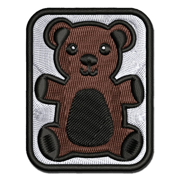 Cuddly Teddy Bear Applique Multi-Color Embroidered Iron-On Patch - 3 Inch Medium