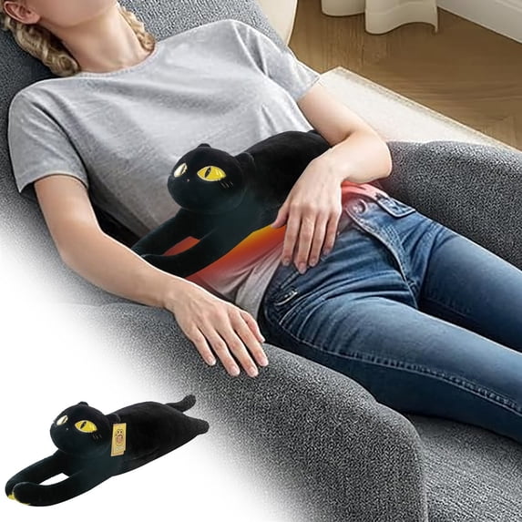 Cuddly USB Heated Cat Soft Cushion Warm Compress Doll Comfortable Sleep Companion for Home Relaxation and Cozy Comfort
