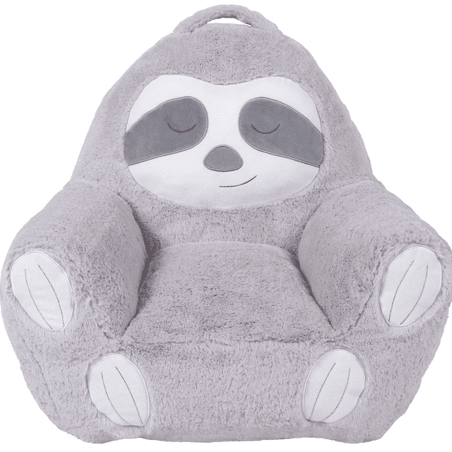 Cuddo Buddies Gray Sloth Plush Character Chair