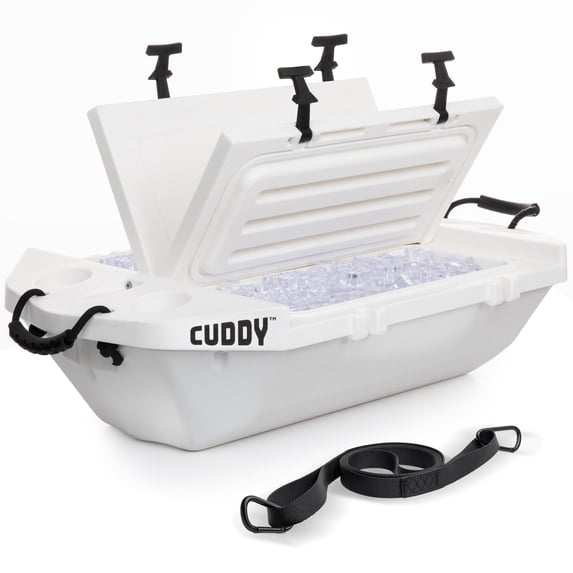 GoSports 40 Quarts Floating Cooler and Dry Storage Vessel with Tow/tie-Down Rope, White