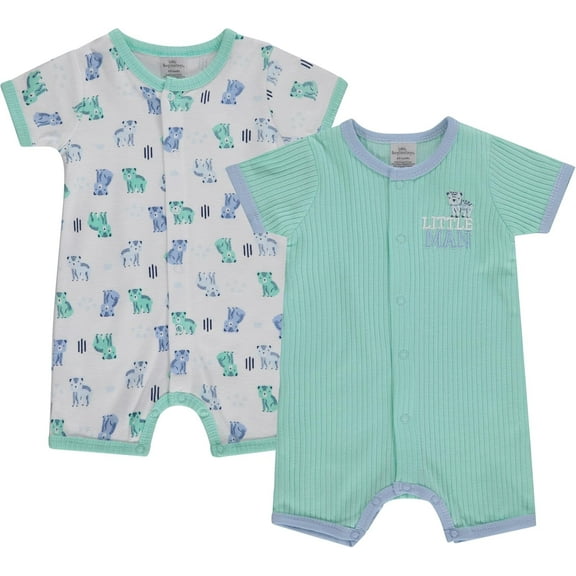Cudlie 2-Pack Baby Boy Rompers – Soft Cotton, Everyday Comfort