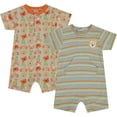 thumbnail image 1 of Cudlie 2-Pack Baby Boy Rompers – Soft Cotton, Everyday Comfort, 1 of 7