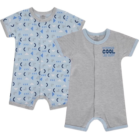 Cudlie 2-Pack Baby Boy Rompers – Soft Cotton, Everyday Comfort