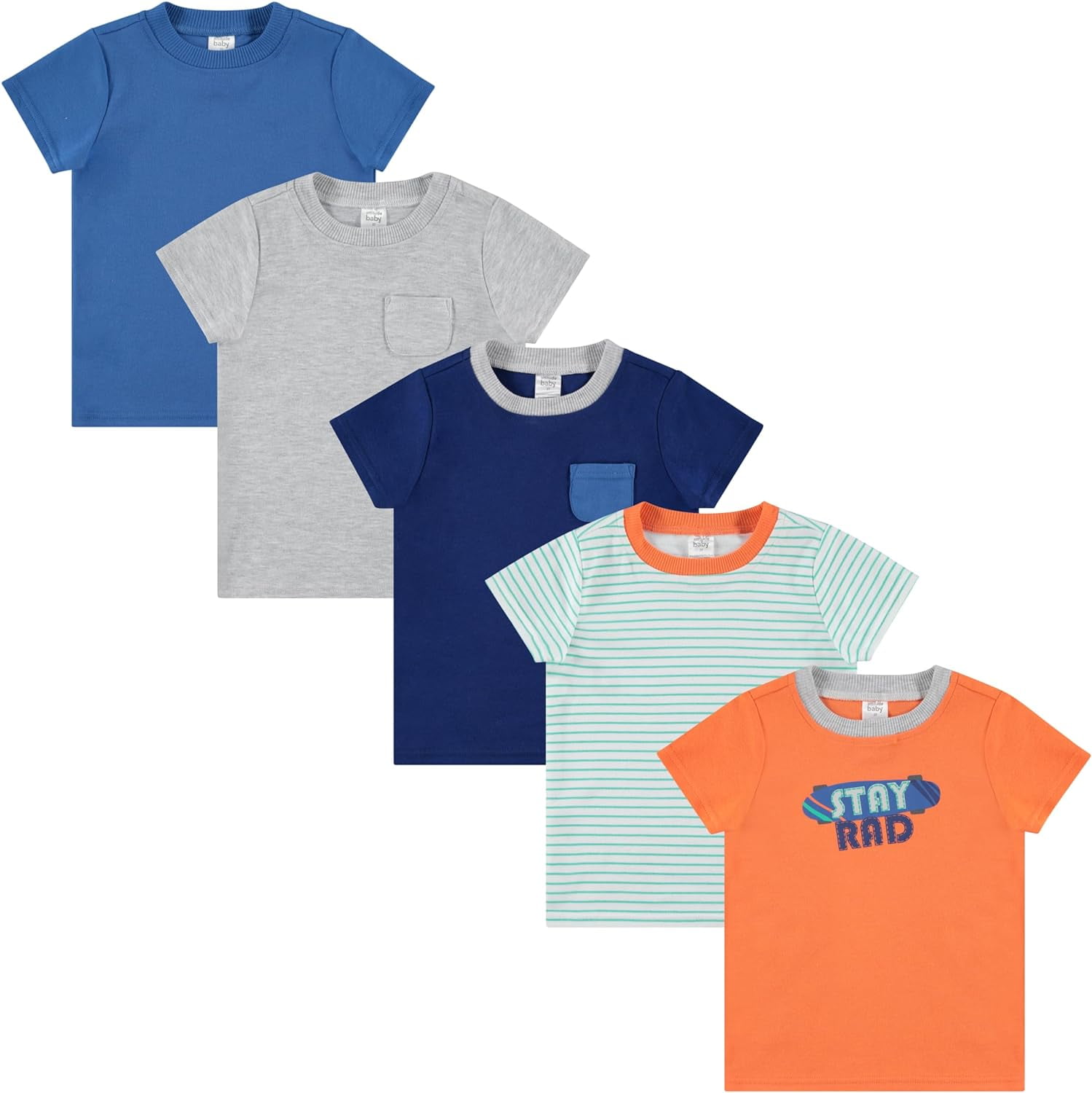 Cudlie 5Pack Toddler/Baby Boy Short Sleeve Shirts TShirt Tops for