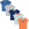 thumbnail image 1 of Cudlie 5-Pack Toddler/Baby Boy Short Sleeve Shirts - T-Shirt Tops for Lightweight Comfort and Style.Multipack Infants and Childrens Essentials., 1 of 12