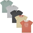 thumbnail image 1 of Cudlie 5-Pack Toddler/Baby Boy Short Sleeve Shirts - T-Shirt Tops for Lightweight Comfort and Style.Multipack Infants and Childrens Essentials., 1 of 13